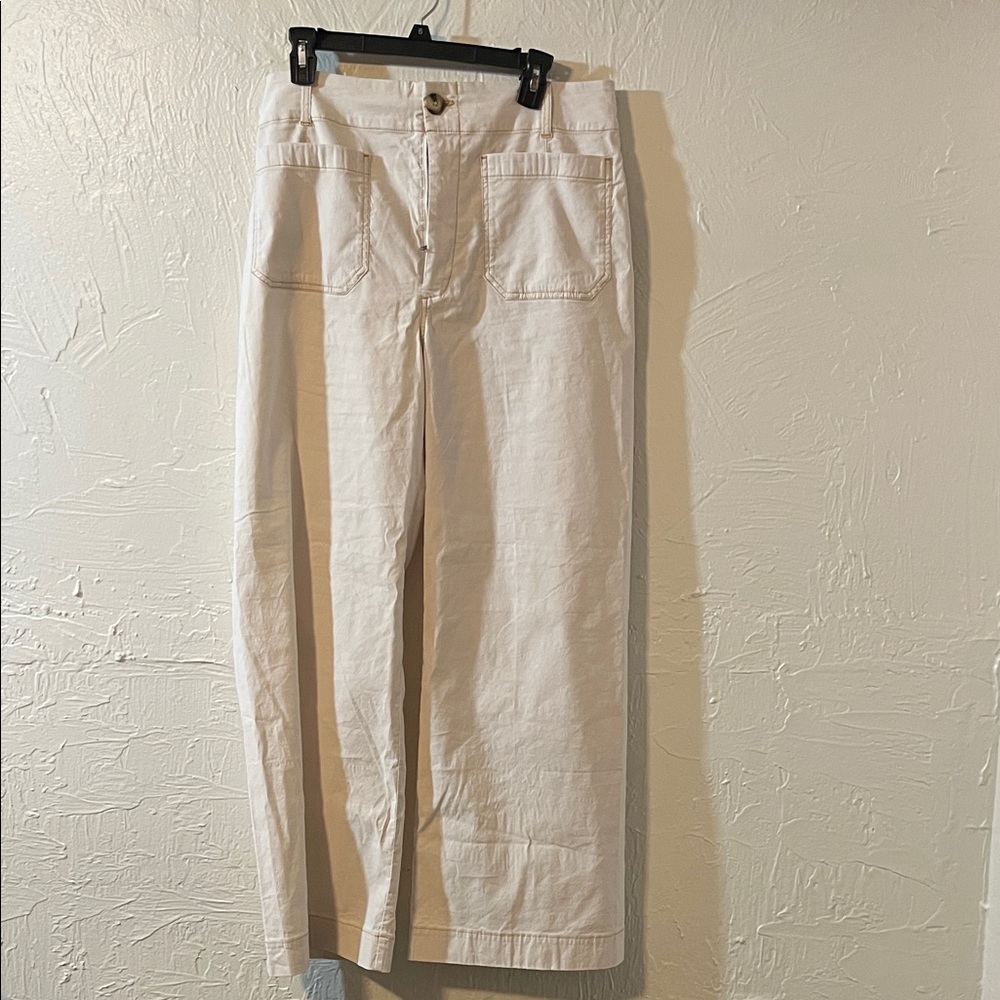Maeve Wide Leg Pants in Off-White/Cream - Picture 4 of 6